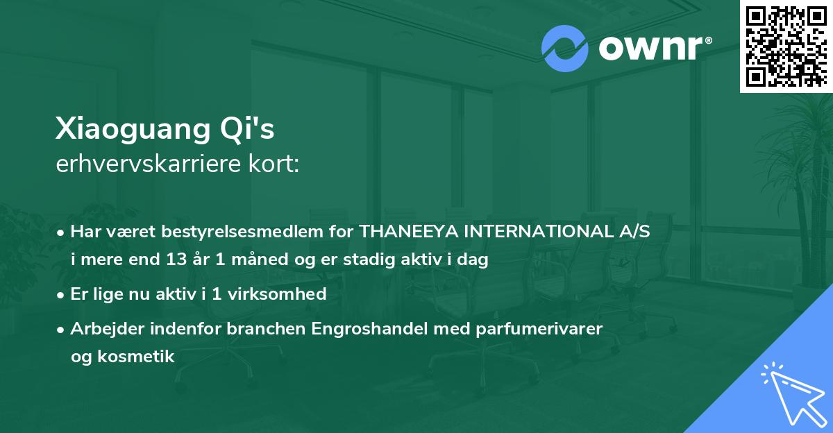 Xiaoguang Qi's erhvervskarriere kort