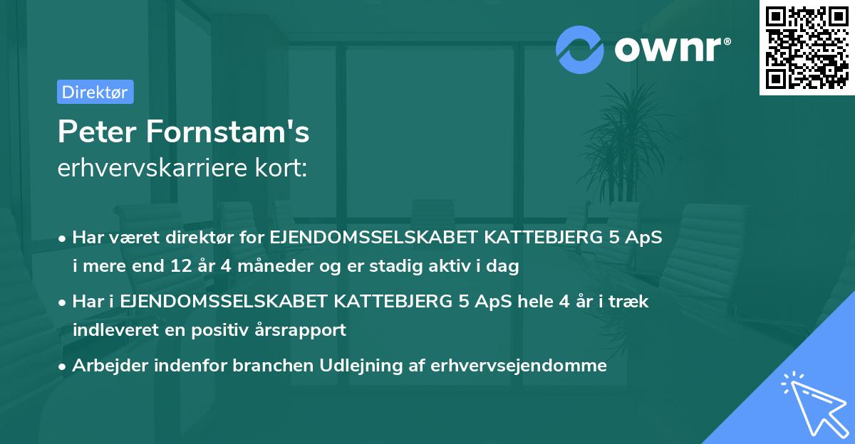 Peter Fornstam's erhvervskarriere kort
