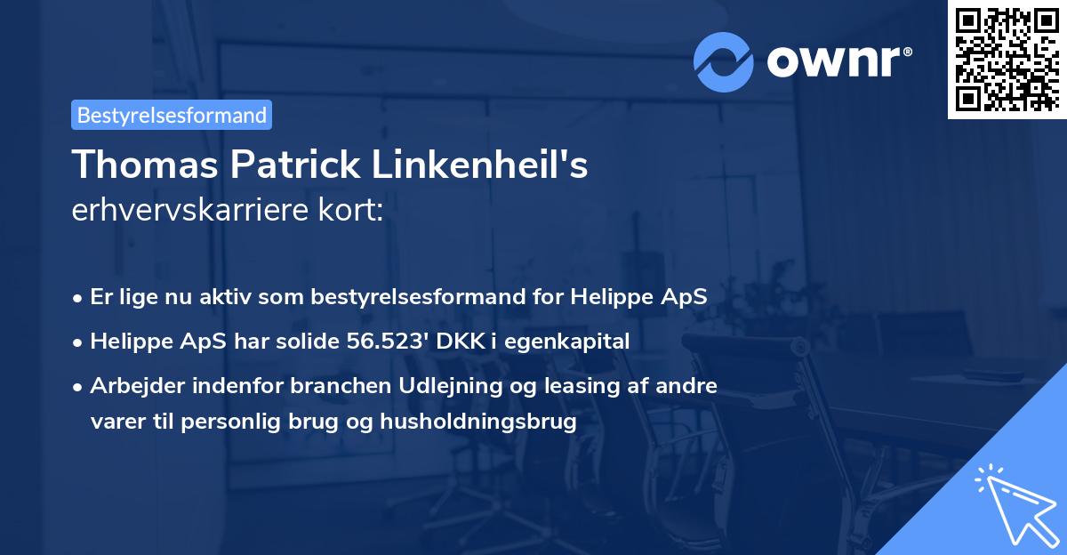 Thomas Patrick Linkenheil's erhvervskarriere kort