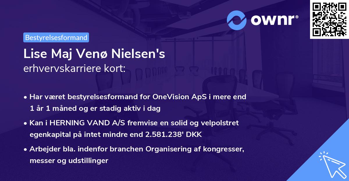 Lise Maj Venø Nielsen's erhvervskarriere kort