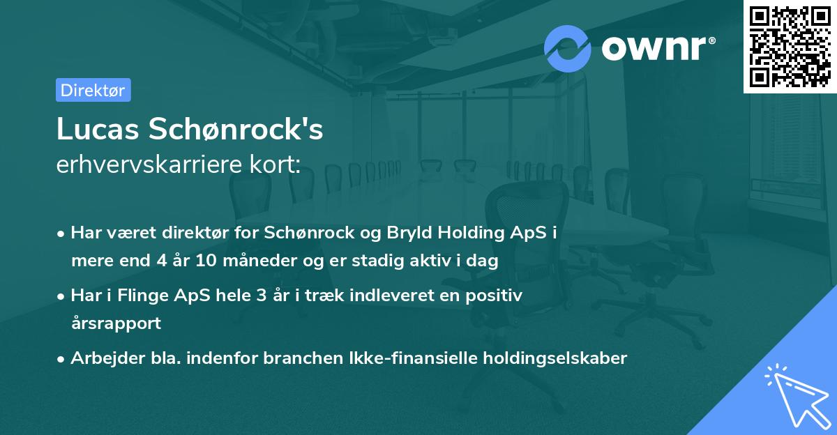 Lucas Schønrock's erhvervskarriere kort
