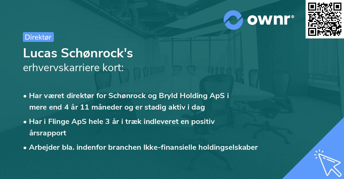Lucas Schønrock's erhvervskarriere kort
