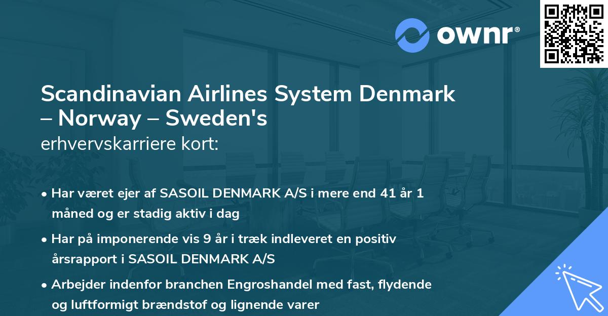 Scandinavian Airlines System Denmark – Norway – Sweden's erhvervskarriere kort