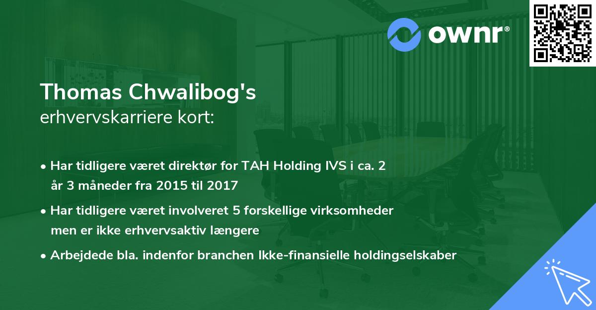 Thomas Chwalibog's erhvervskarriere kort
