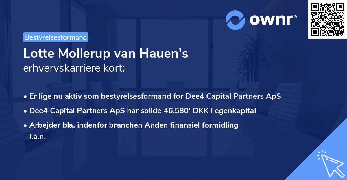 Lotte Mollerup van Hauen's erhvervskarriere kort