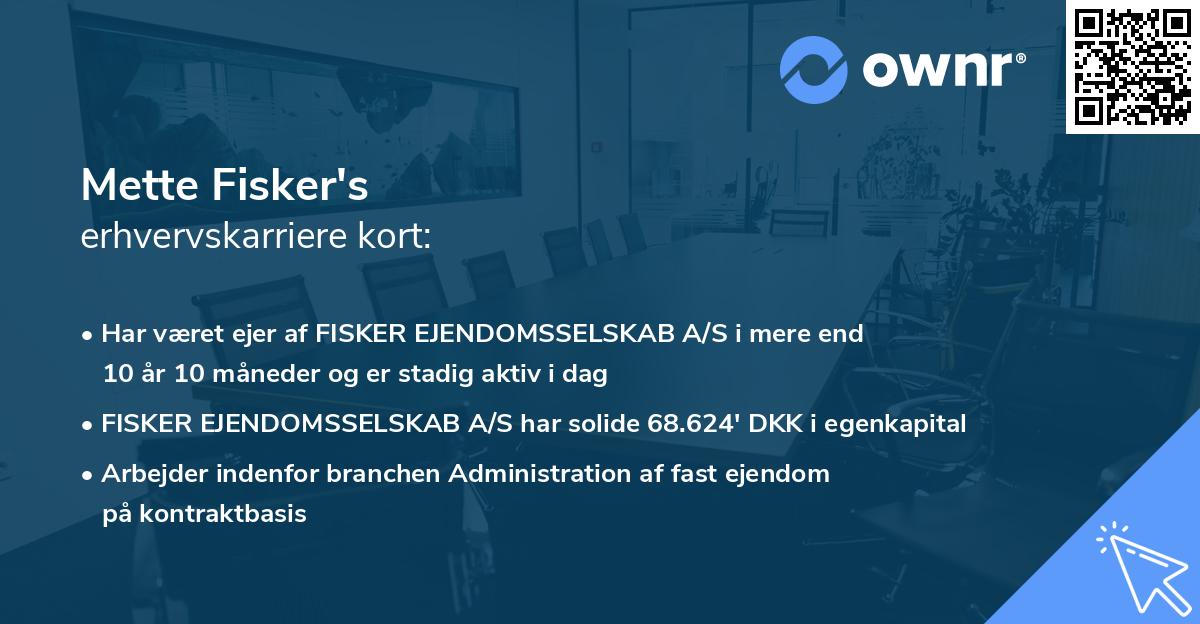 Mette Fisker's erhvervskarriere kort
