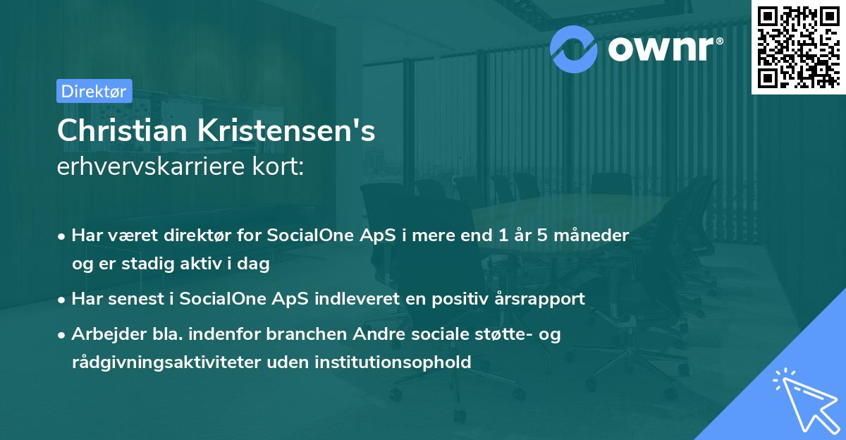 Christian Kristensen's erhvervskarriere kort