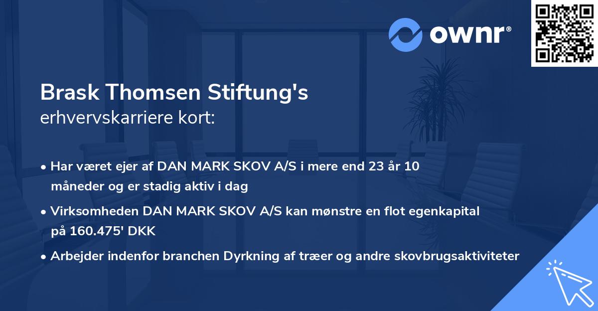 Brask Thomsen Stiftung's erhvervskarriere kort