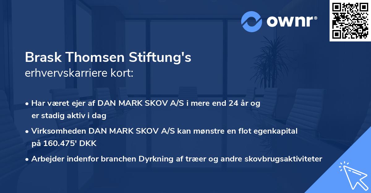 Brask Thomsen Stiftung's erhvervskarriere kort