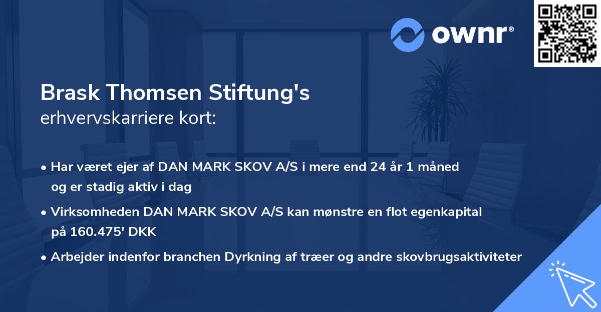Brask Thomsen Stiftung's erhvervskarriere kort