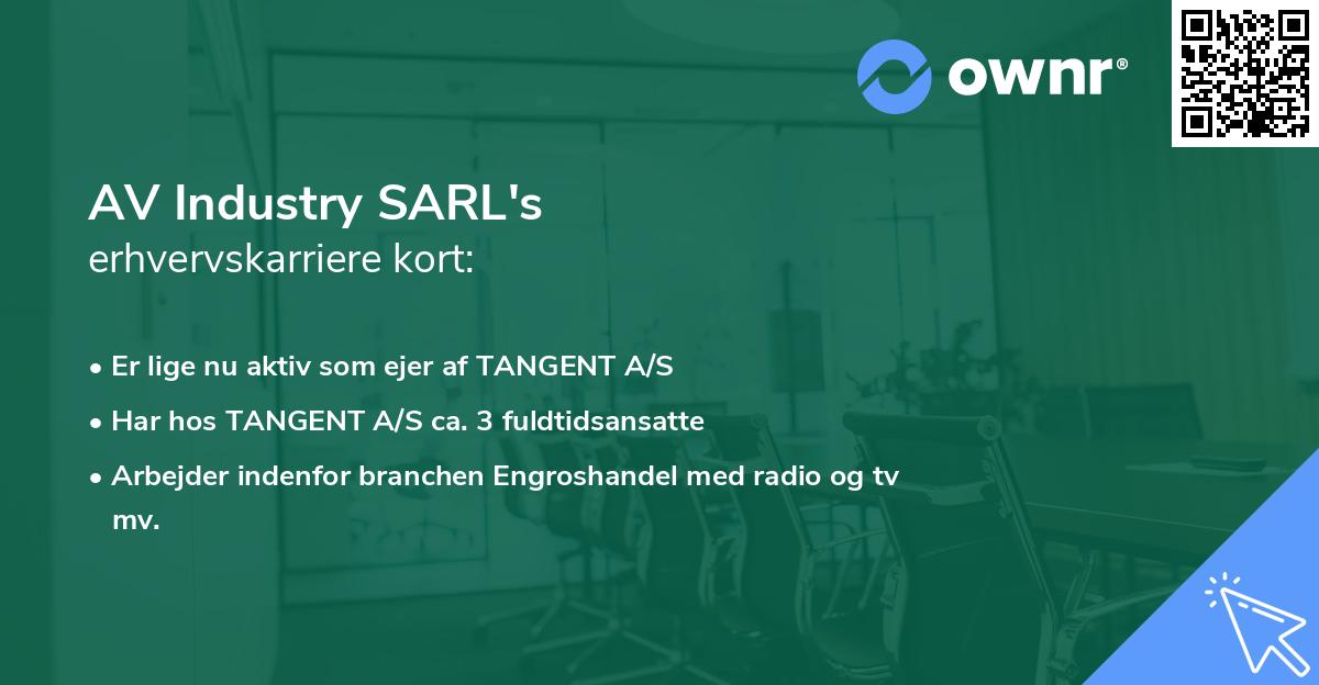 AV Industry SARL's erhvervskarriere kort