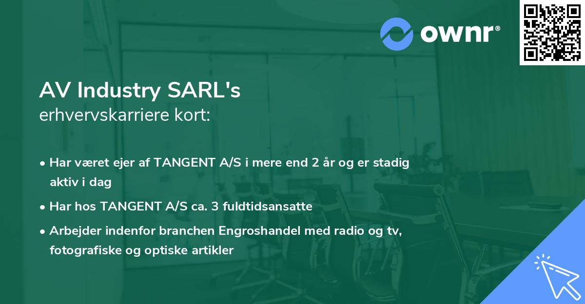 AV Industry SARL's erhvervskarriere kort