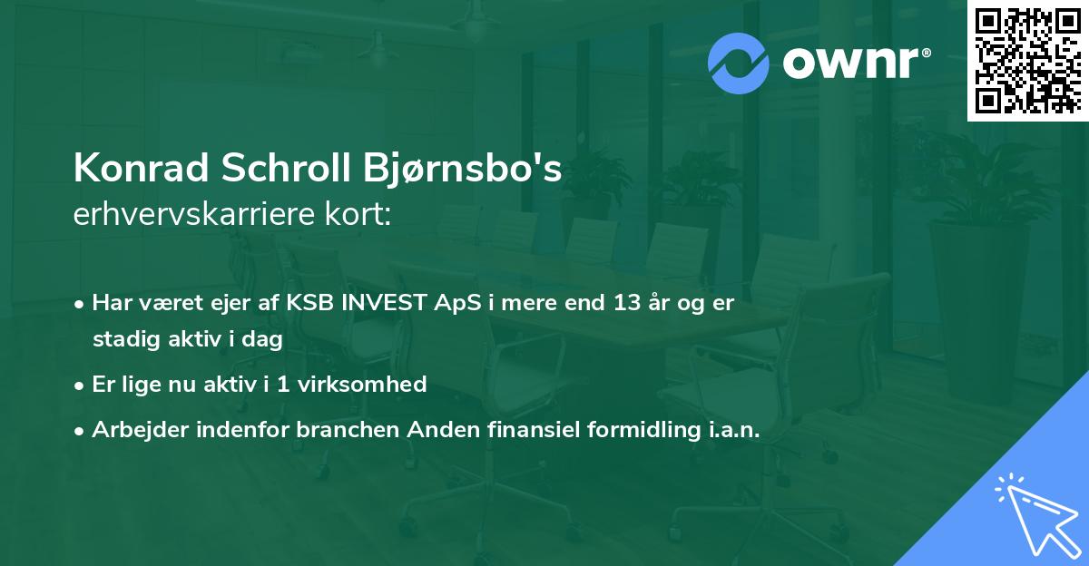 Konrad Schroll Bjørnsbo's erhvervskarriere kort