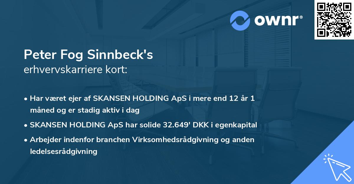 Peter Fog Sinnbeck's erhvervskarriere kort