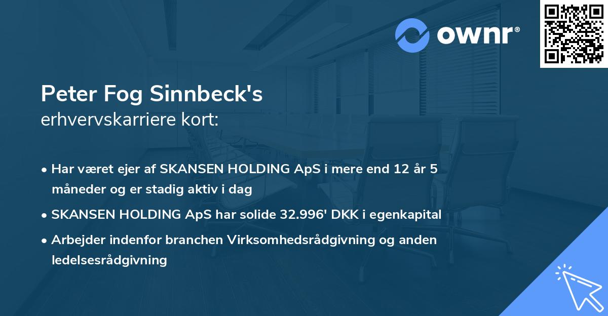 Peter Fog Sinnbeck's erhvervskarriere kort