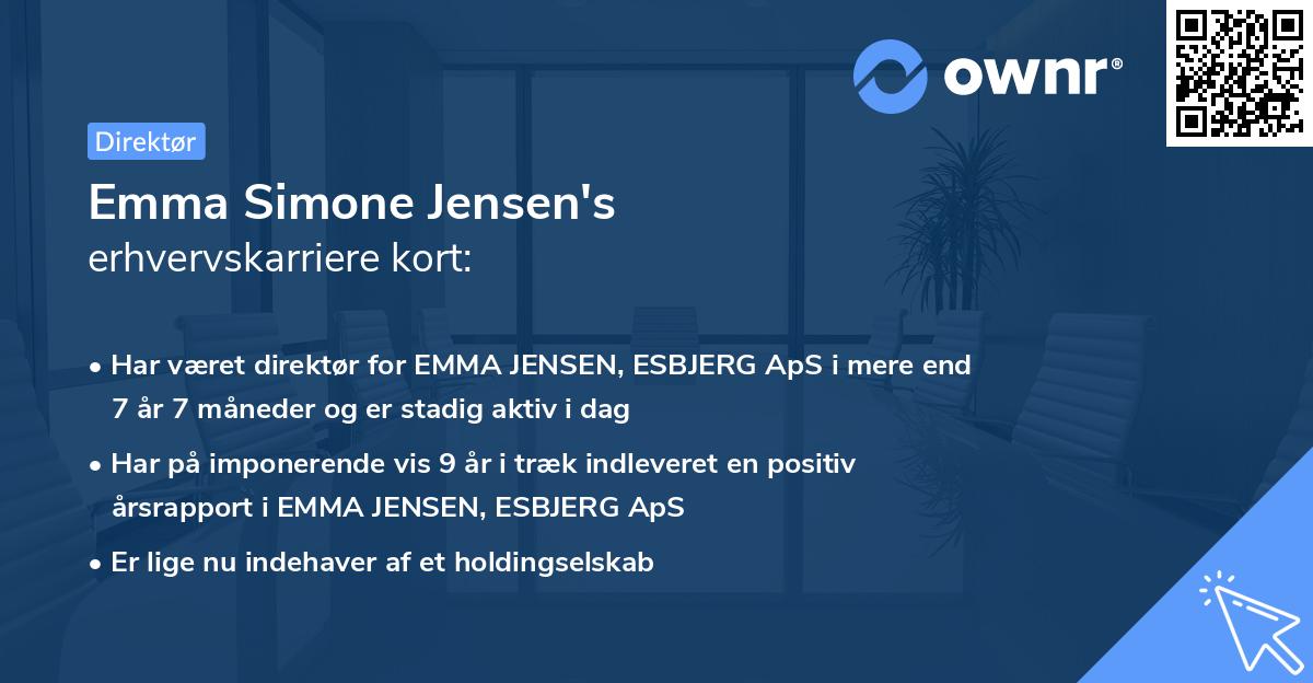 Emma Simone Jensen's erhvervskarriere kort