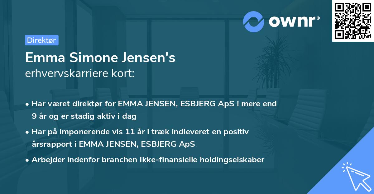 Emma Simone Jensen's erhvervskarriere kort