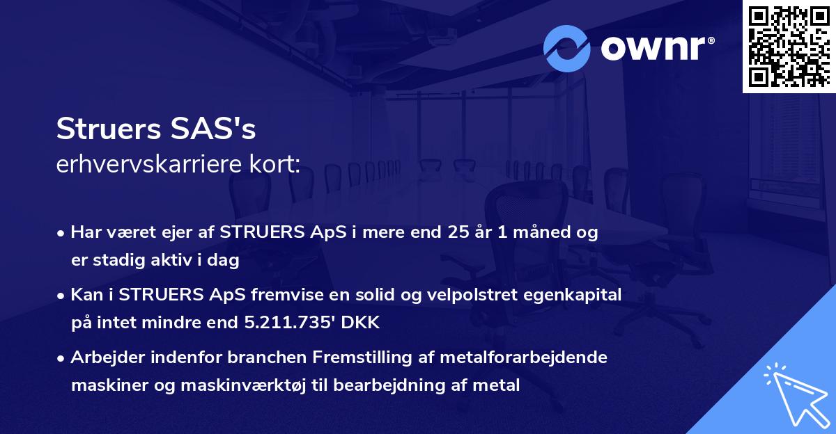 Struers SAS's erhvervskarriere kort