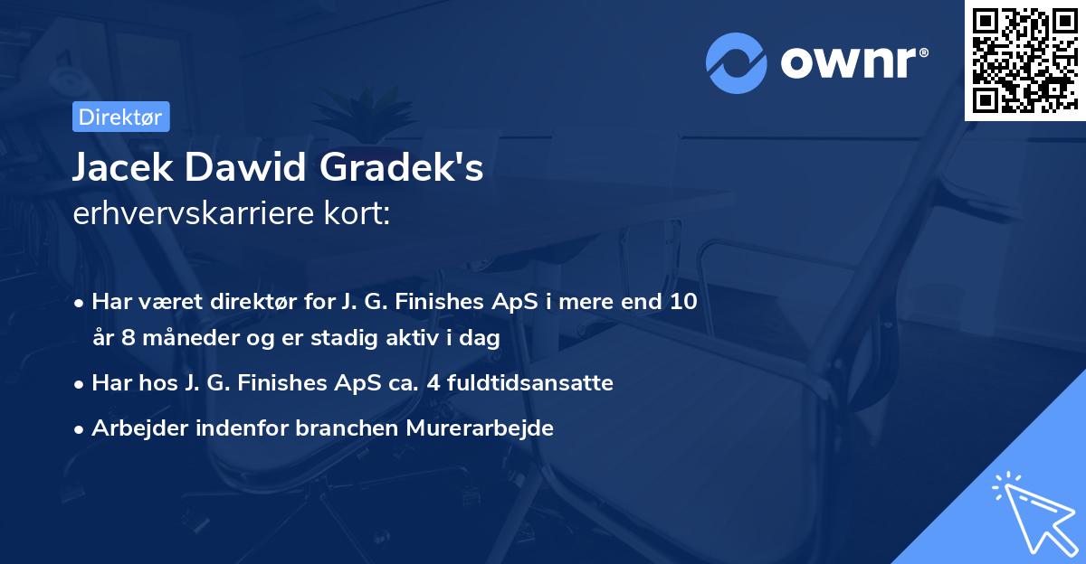 Jacek Dawid Gradek's erhvervskarriere kort