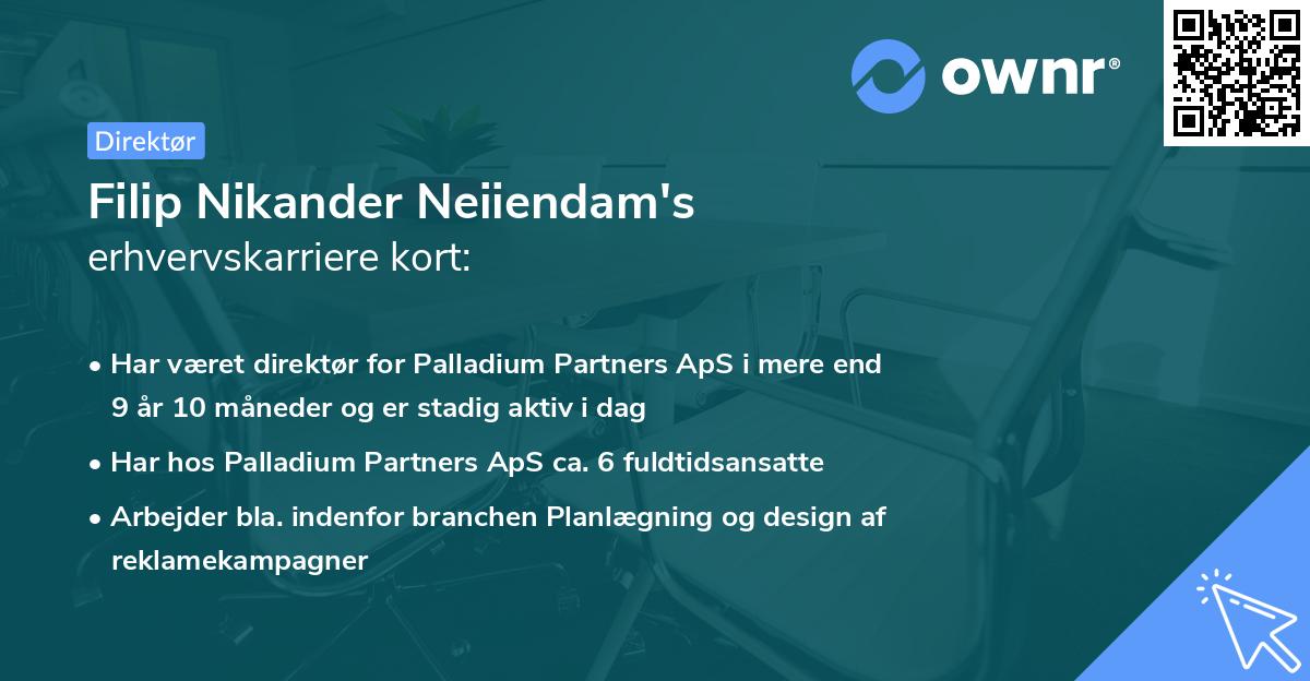 Filip Nikander Neiiendam's erhvervskarriere kort