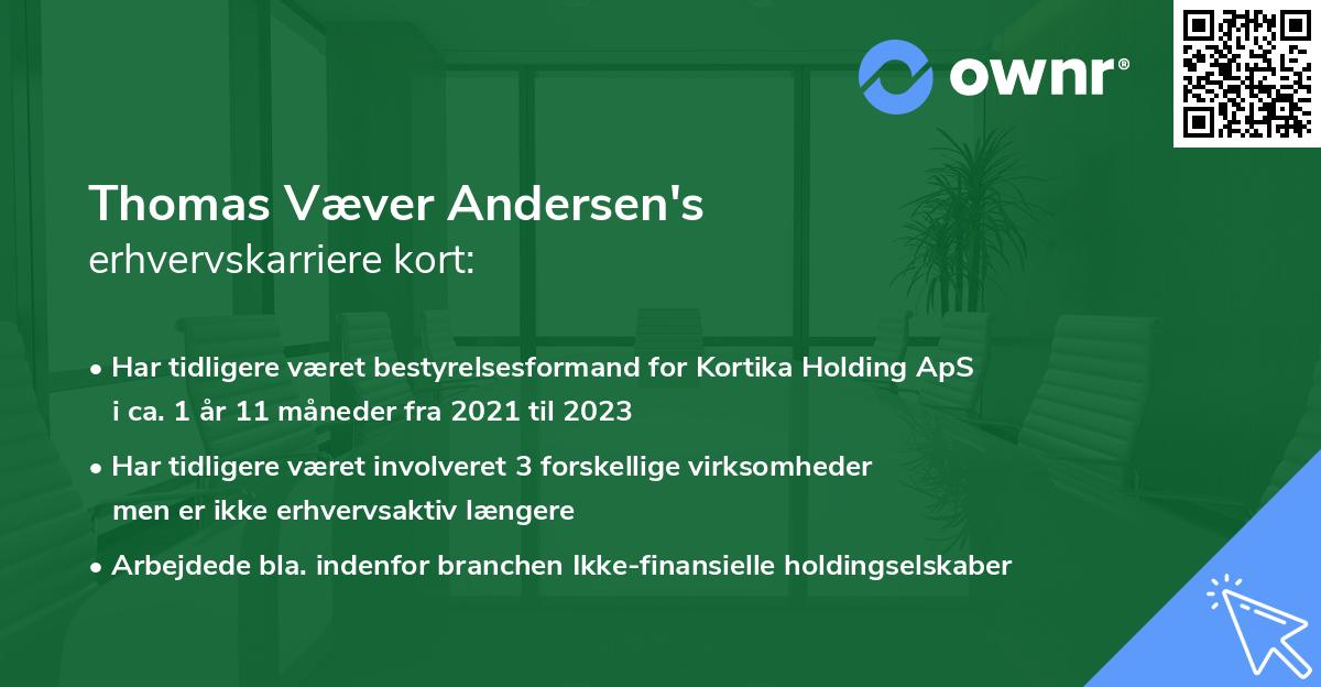 Thomas Væver Andersen's erhvervskarriere kort