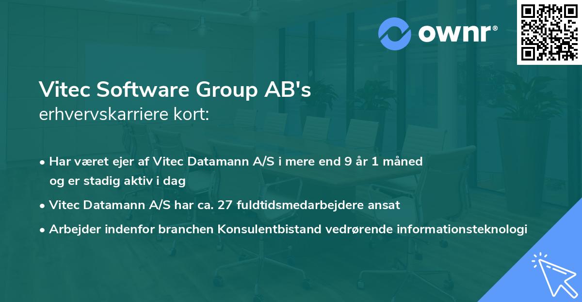 Vitec Software Group AB's erhvervskarriere kort