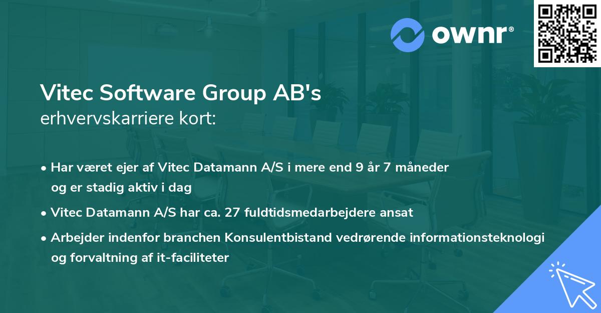 Vitec Software Group AB's erhvervskarriere kort