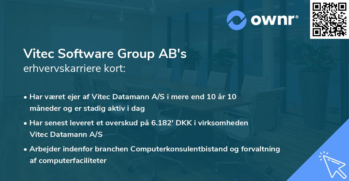 Vitec Software Group AB's erhvervskarriere kort
