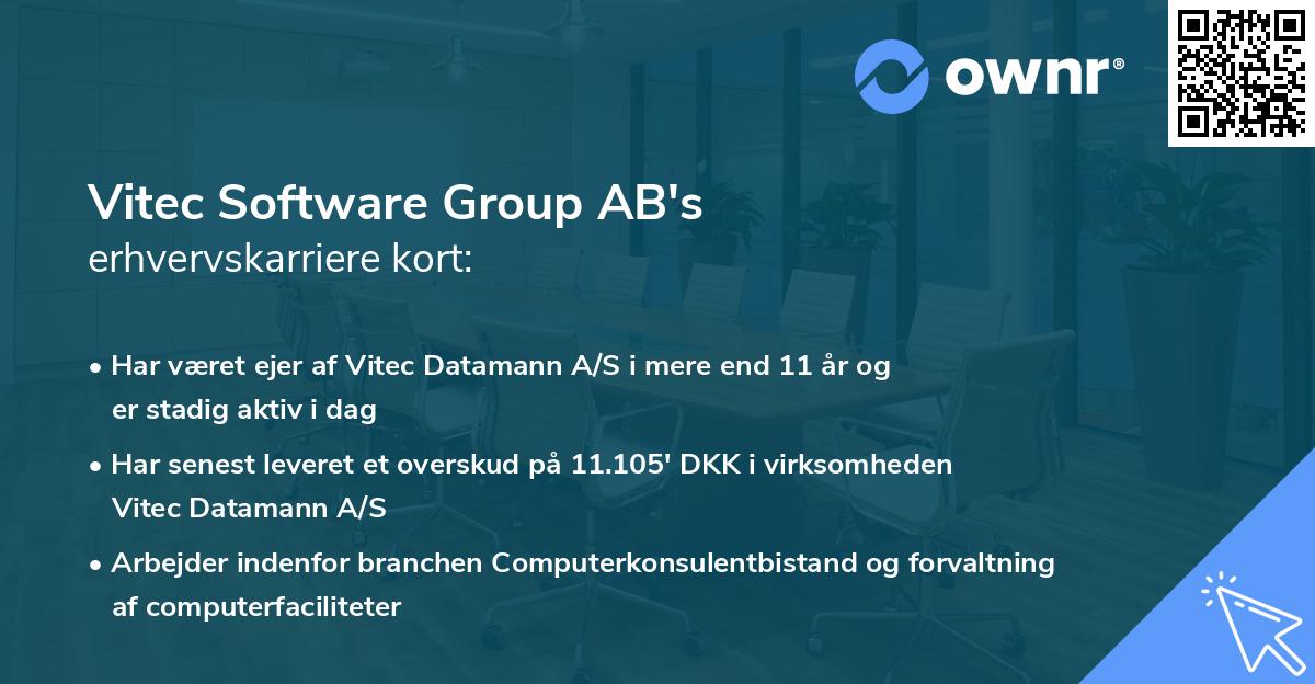 Vitec Software Group AB's erhvervskarriere kort