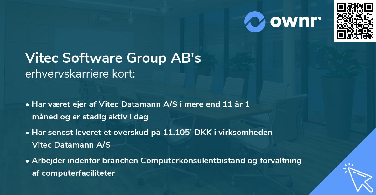 Vitec Software Group AB's erhvervskarriere kort