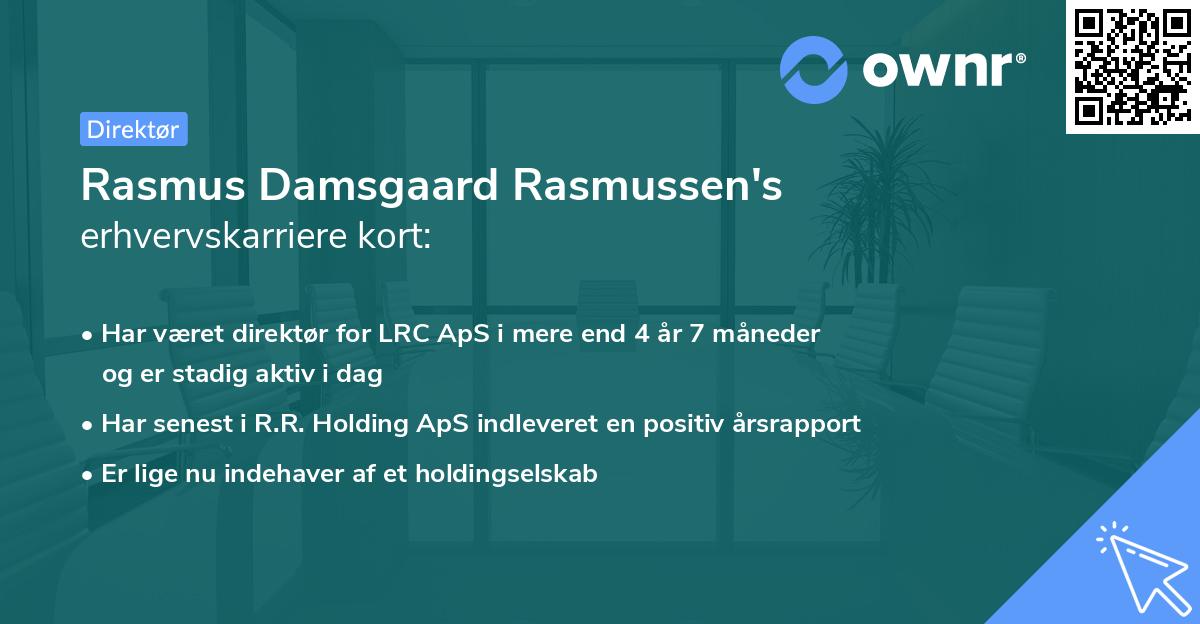 Rasmus Damsgaard Rasmussen's erhvervskarriere kort