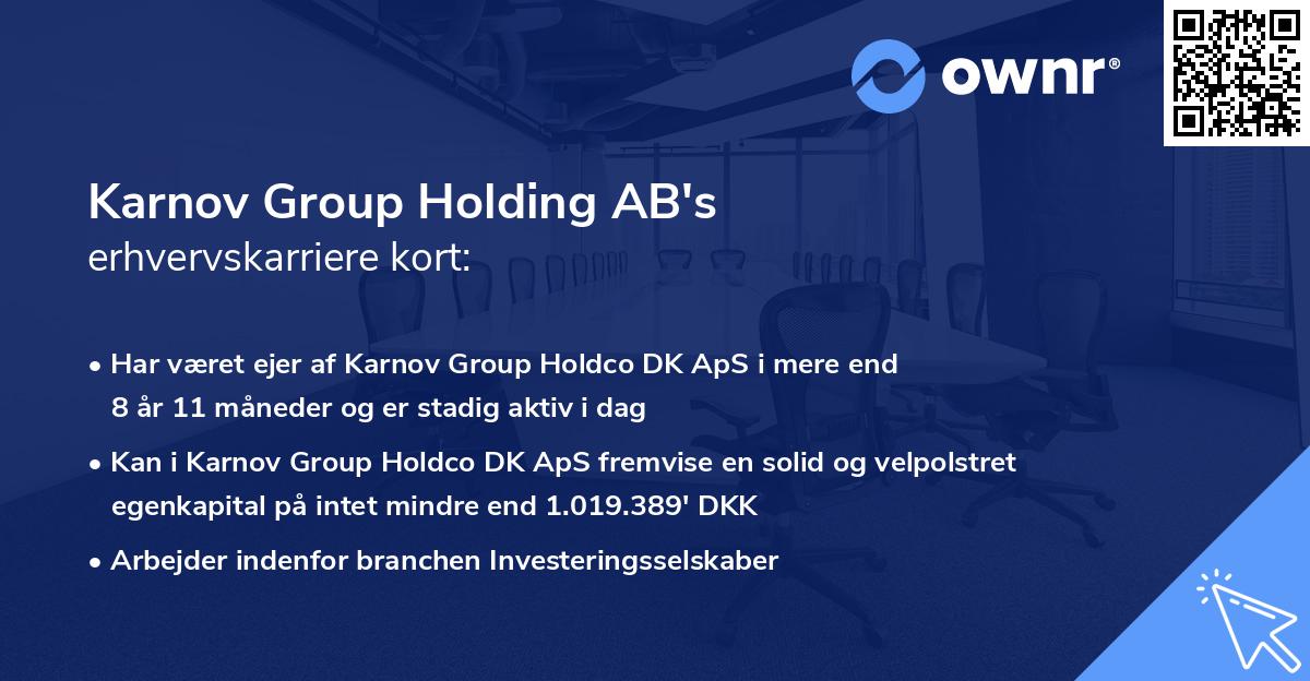 Karnov Group Holding AB's erhvervskarriere kort