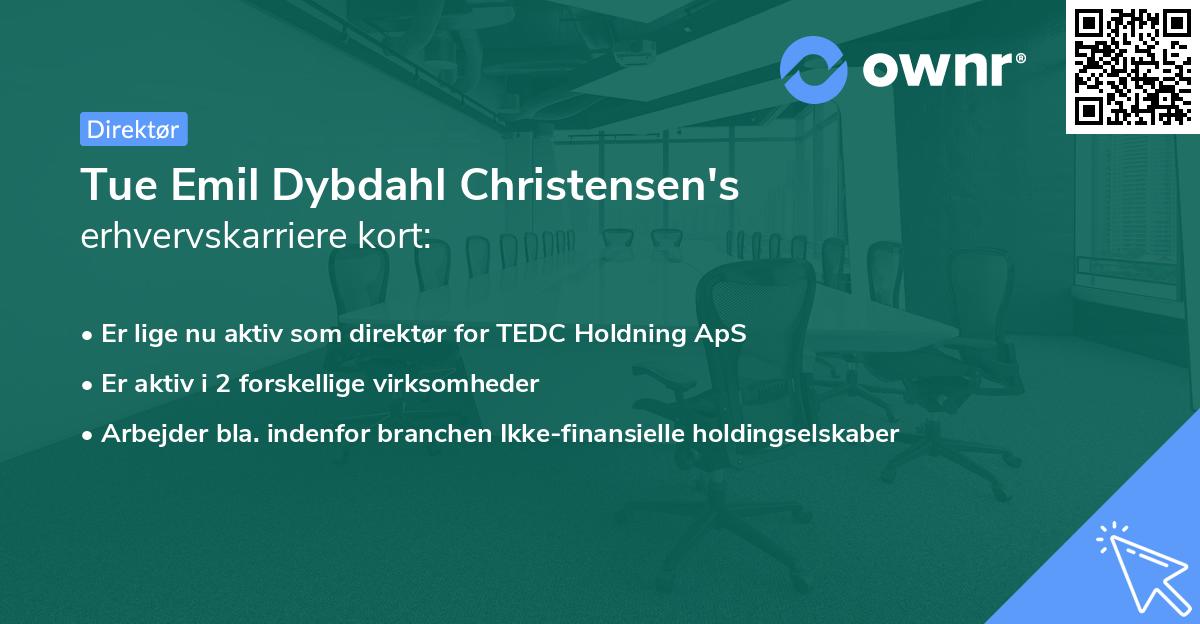 Tue Emil Dybdahl Christensen's erhvervskarriere kort