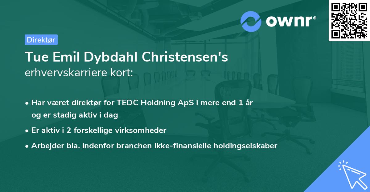 Tue Emil Dybdahl Christensen's erhvervskarriere kort