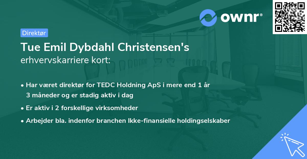 Tue Emil Dybdahl Christensen's erhvervskarriere kort