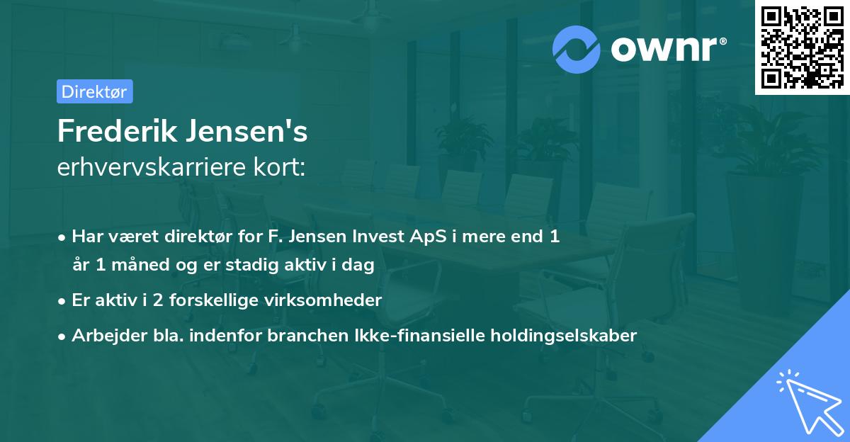 Frederik Jensen's erhvervskarriere kort