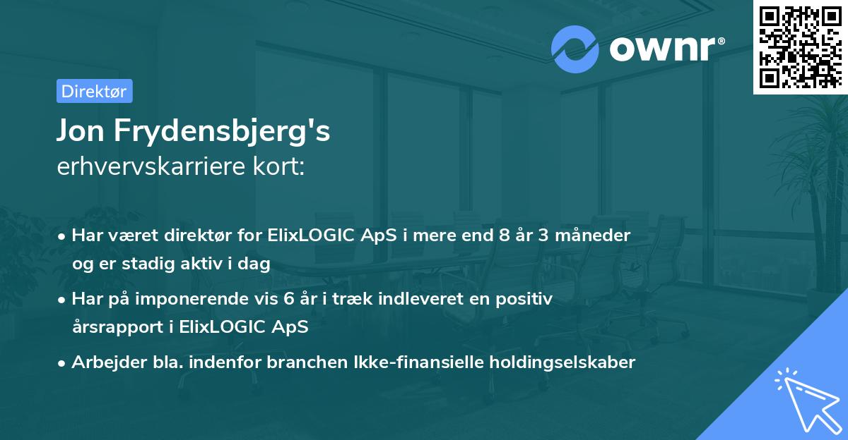 Jon Frydensbjerg's erhvervskarriere kort