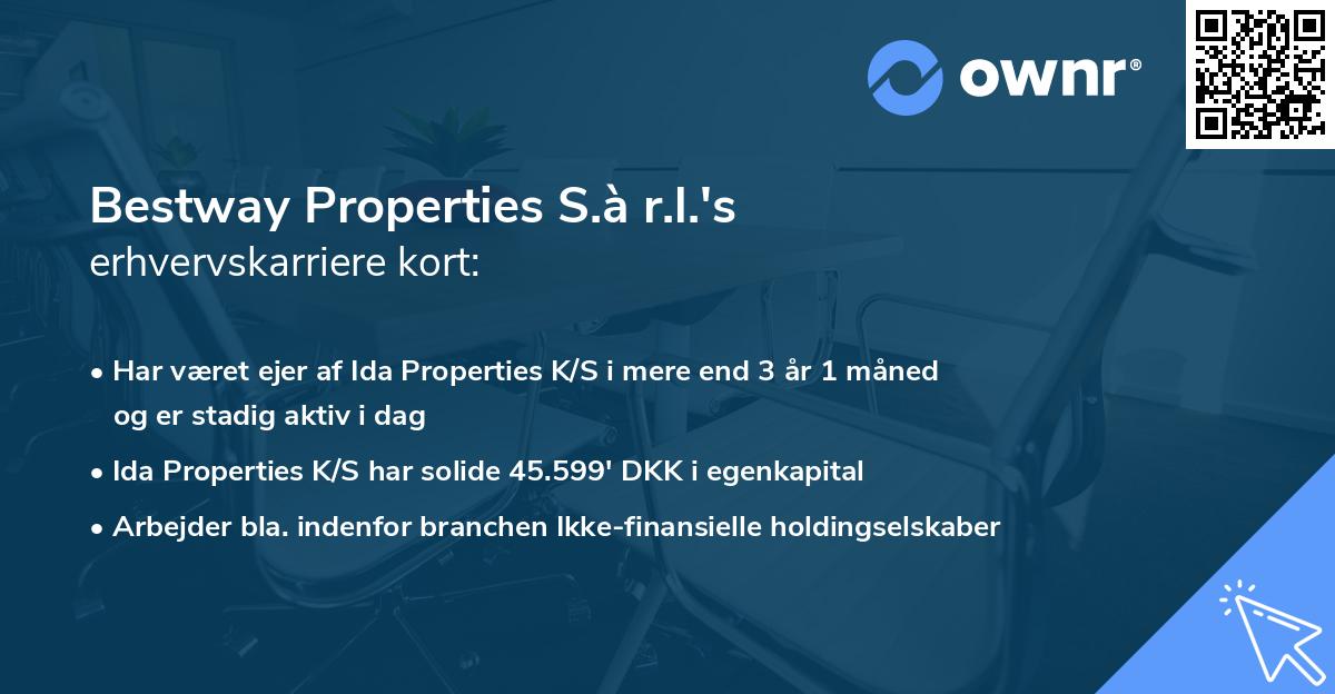 Bestway Properties S.à r.l.'s erhvervskarriere kort