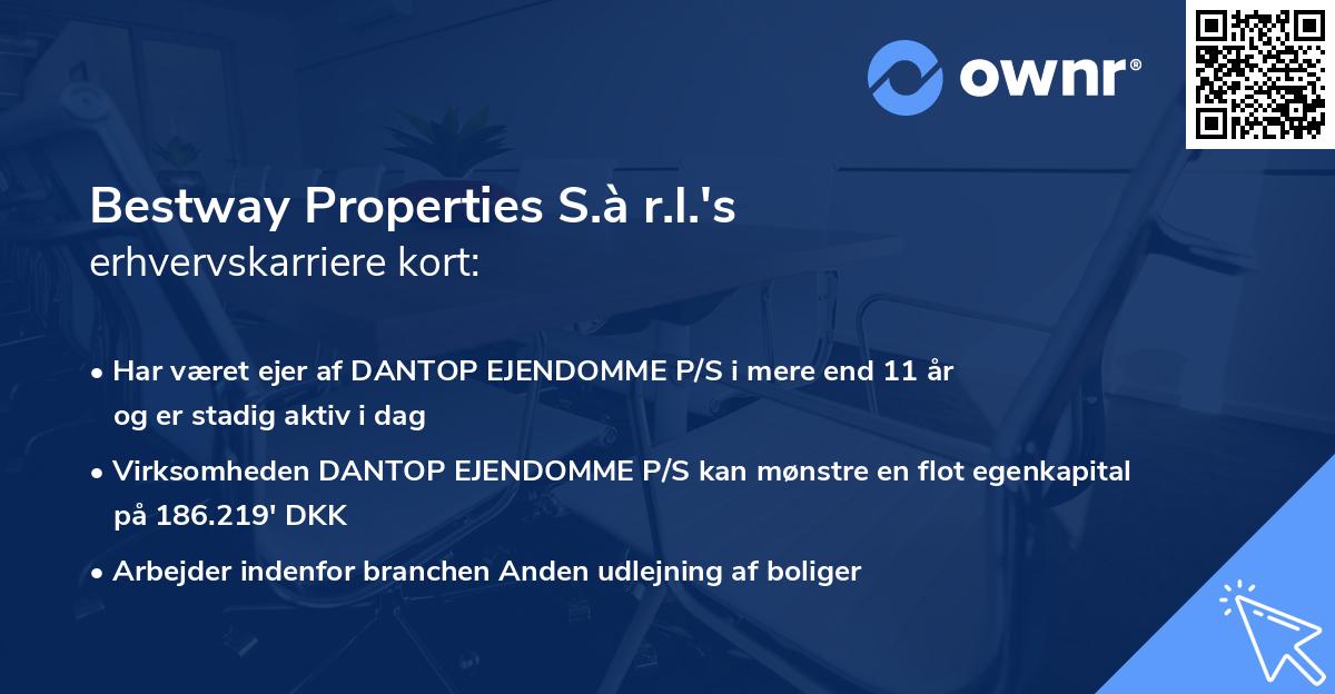 Bestway Properties S.à r.l.'s erhvervskarriere kort