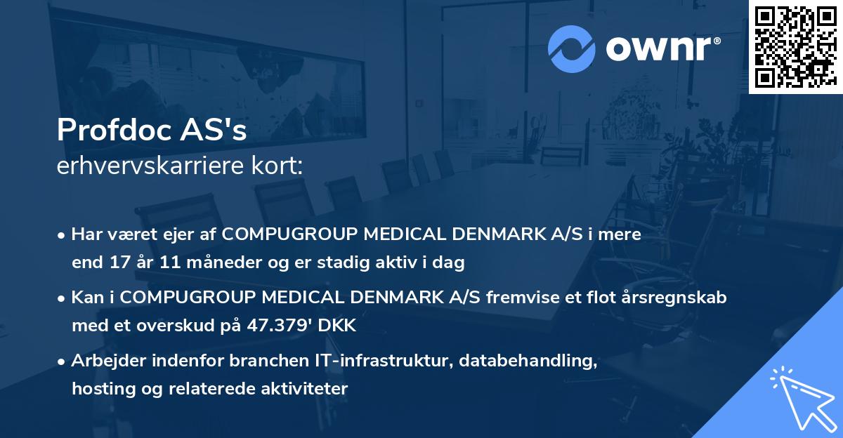 Profdoc AS's erhvervskarriere kort