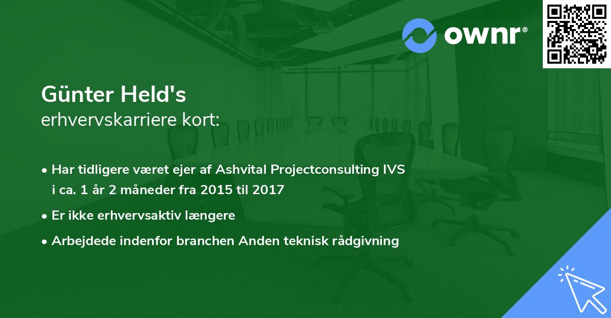 Günter Held's erhvervskarriere kort