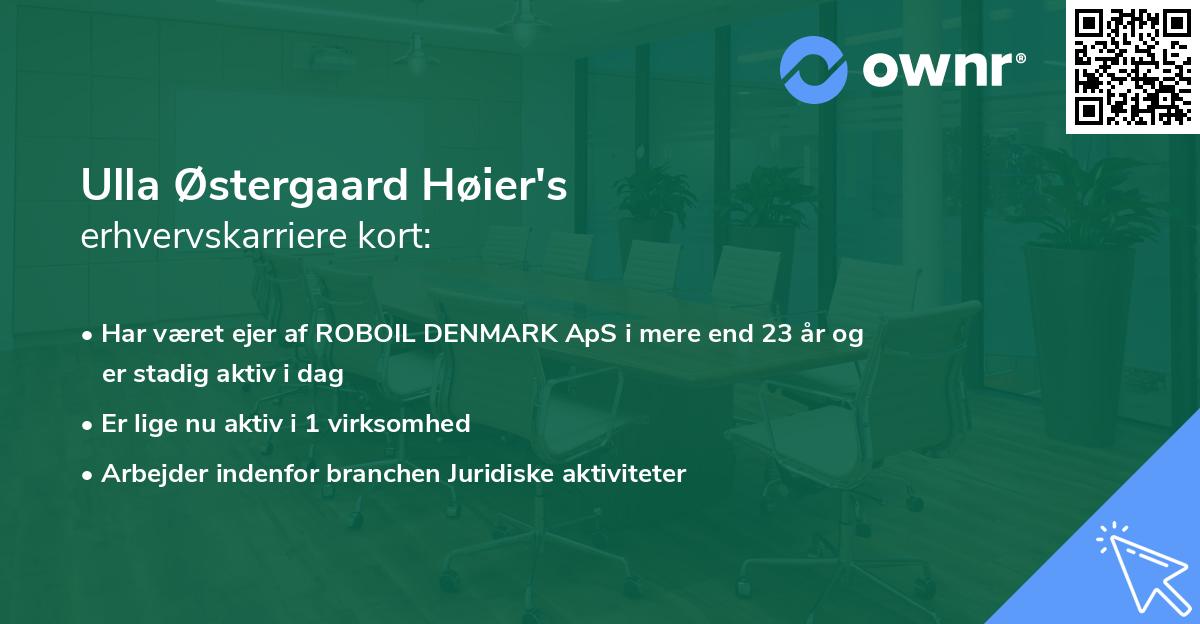 Ulla Østergaard Høier's erhvervskarriere kort