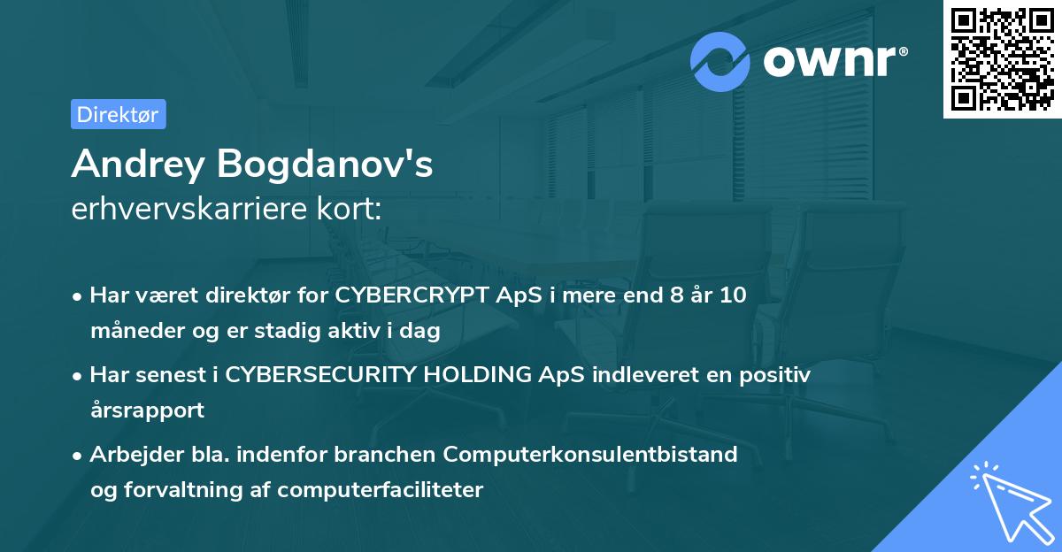 Andrey Bogdanov's erhvervskarriere kort
