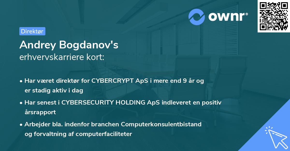 Andrey Bogdanov's erhvervskarriere kort