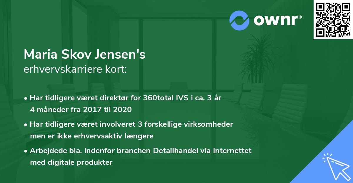 Maria Skov Jensen's erhvervskarriere kort