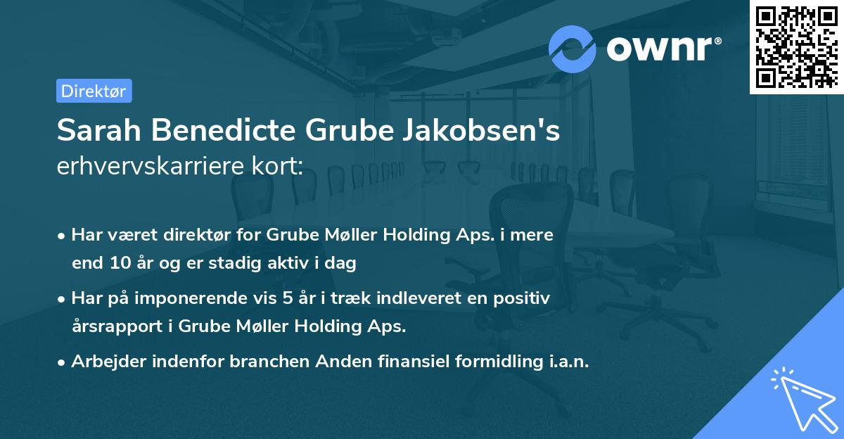 Sarah Benedicte Grube Jakobsen's erhvervskarriere kort