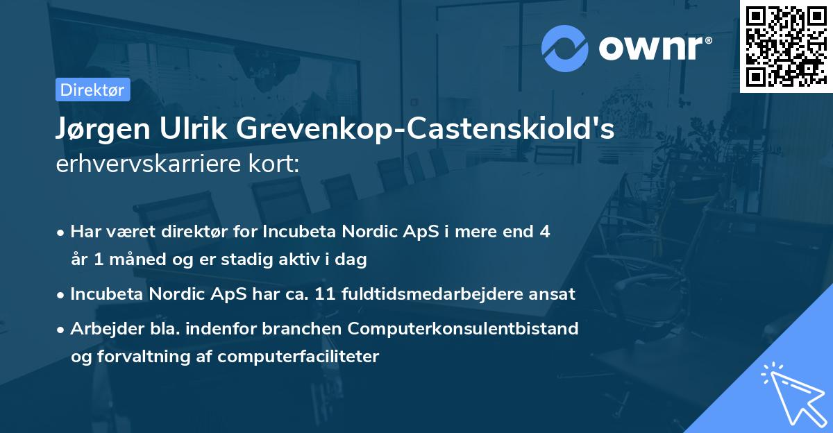 Jørgen Ulrik Grevenkop-Castenskiold's erhvervskarriere kort