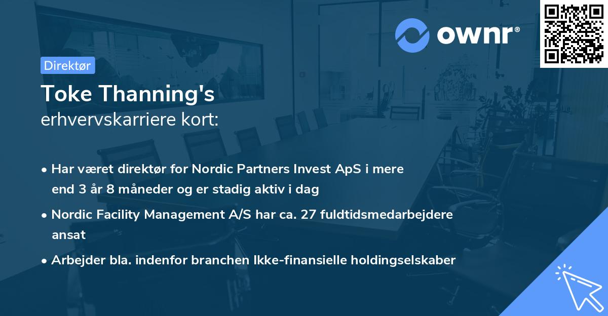 Toke Thanning's erhvervskarriere kort