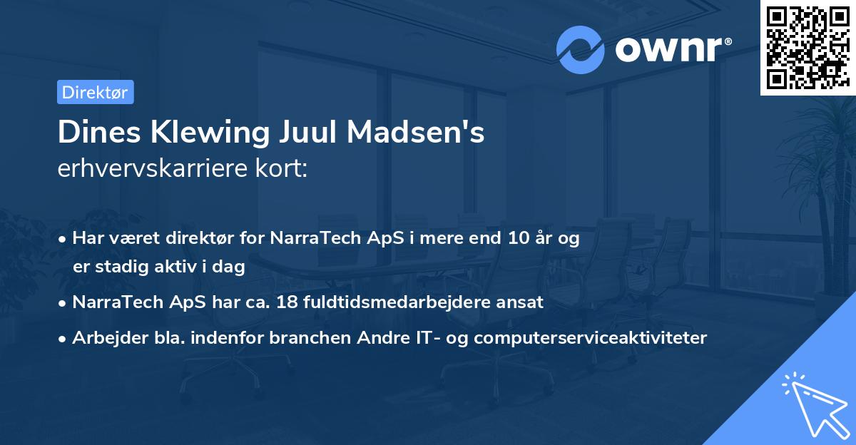 Dines Klewing Juul Madsen's erhvervskarriere kort