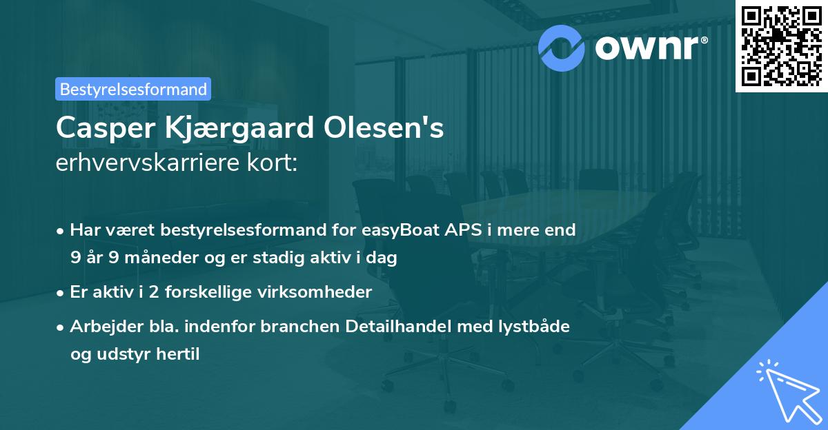 Casper Kjærgaard Olesen's erhvervskarriere kort